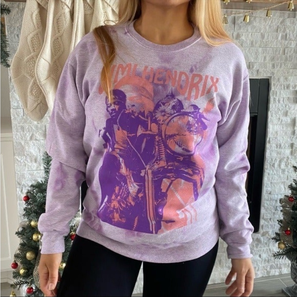 🆕 NWT Jimi Hendrix Live Nation Officially Licensed Crewneck Tie Dye Sweatshirt